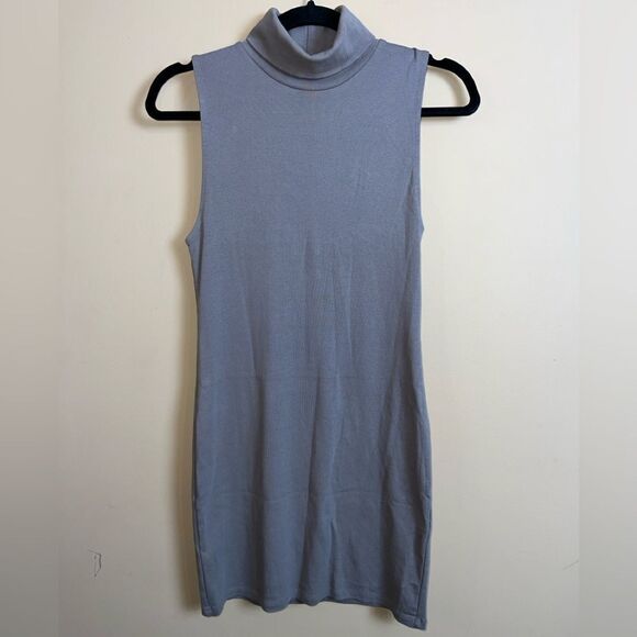 Zara Taupe Gray Sleeveless Bodycon Turtleneck Sweater Dress Size Large NWOT - Picture 1 of 3